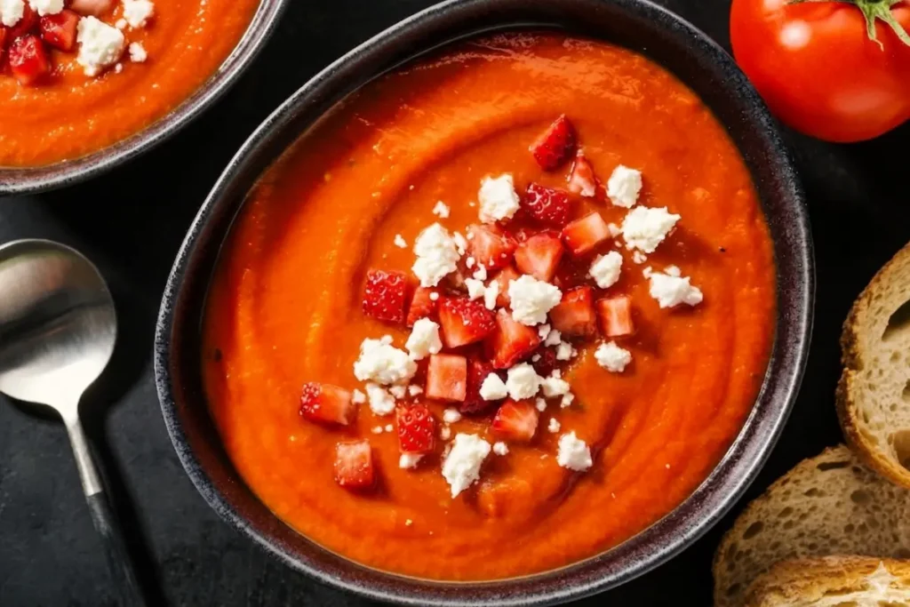 receta gazpacho y fresas