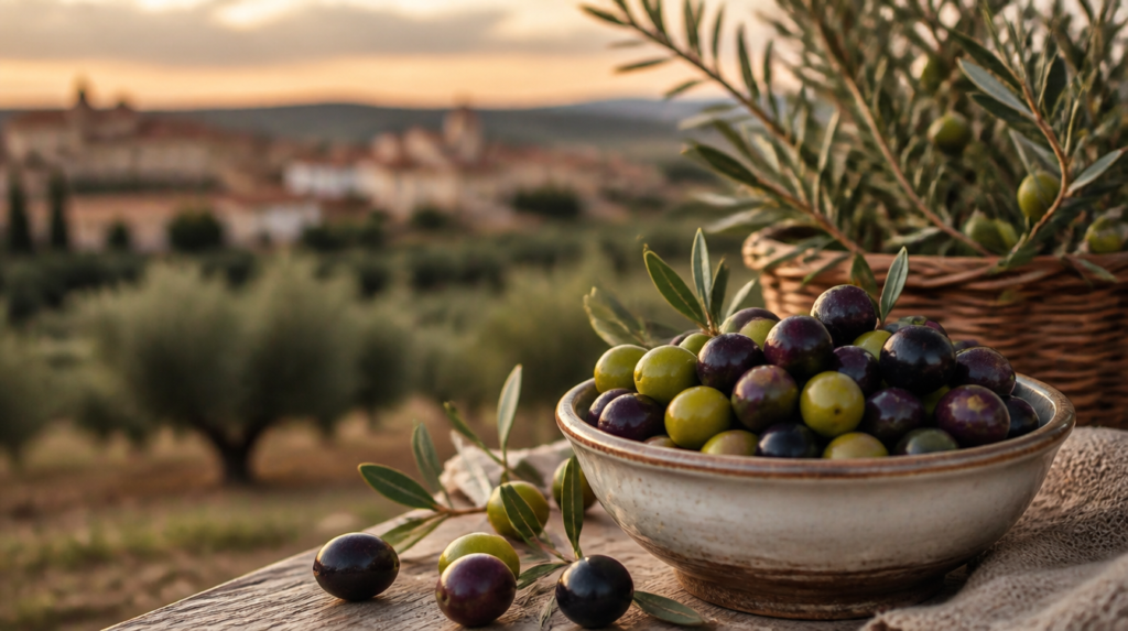 Aceitunas de Campo Real aliñadas con ajo y hierbas aromáticas